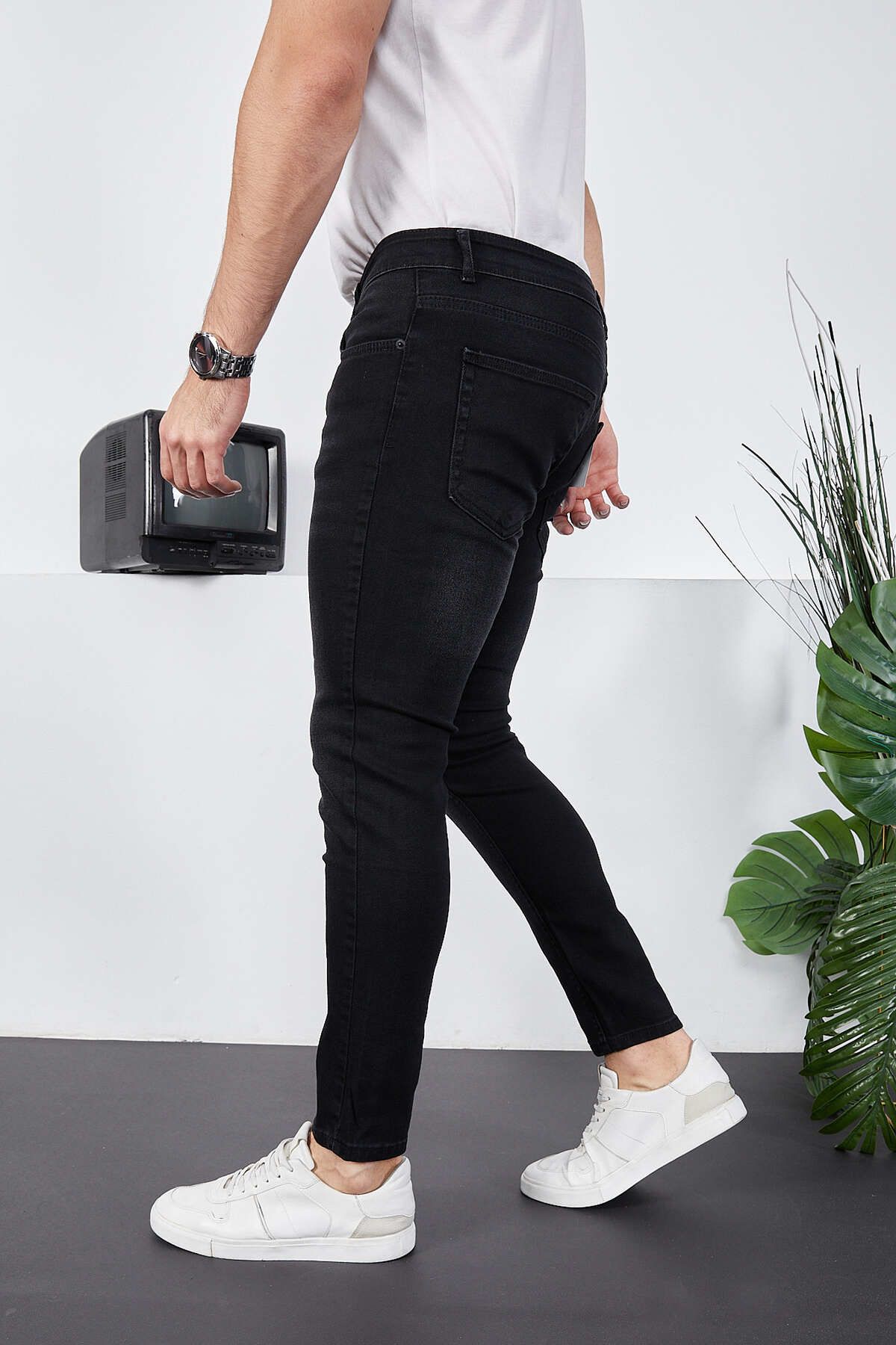 Erkek Likralı Denim Skinny Fit Süper Dar Jeans