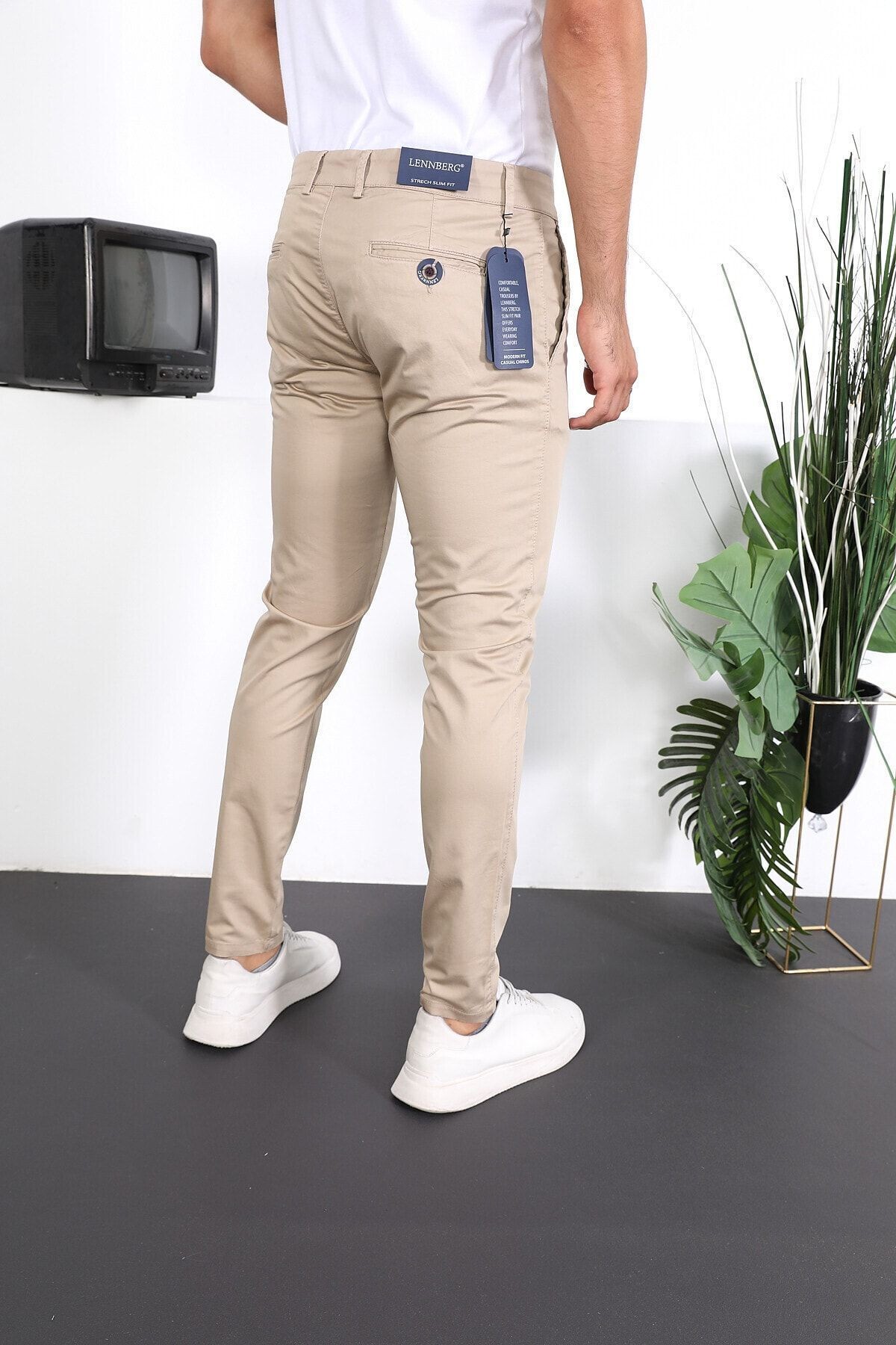 Erkek Slim Fit Chino Pantolon Lennberg