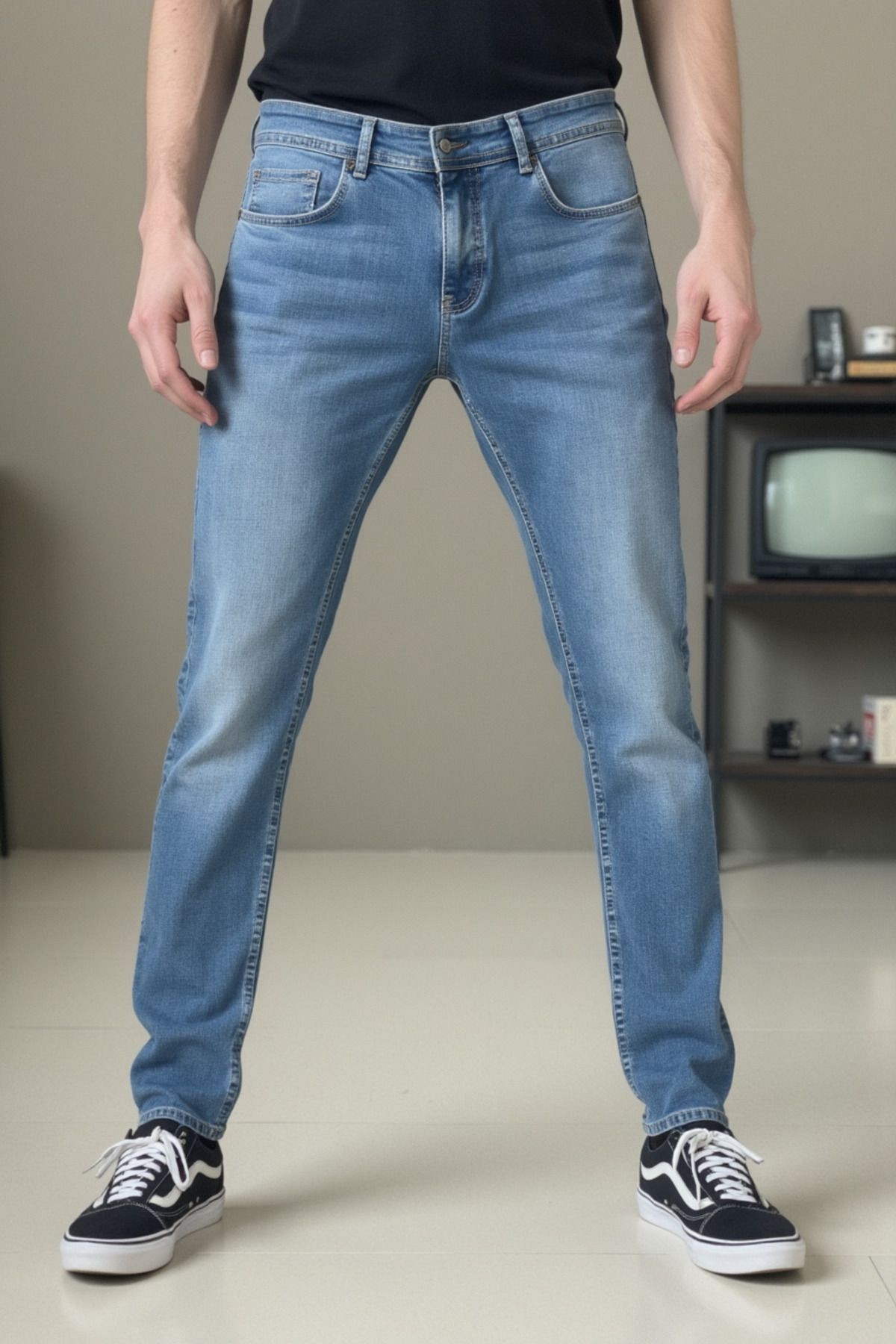 Erkek Likralı Denim Regular Fit Jeans