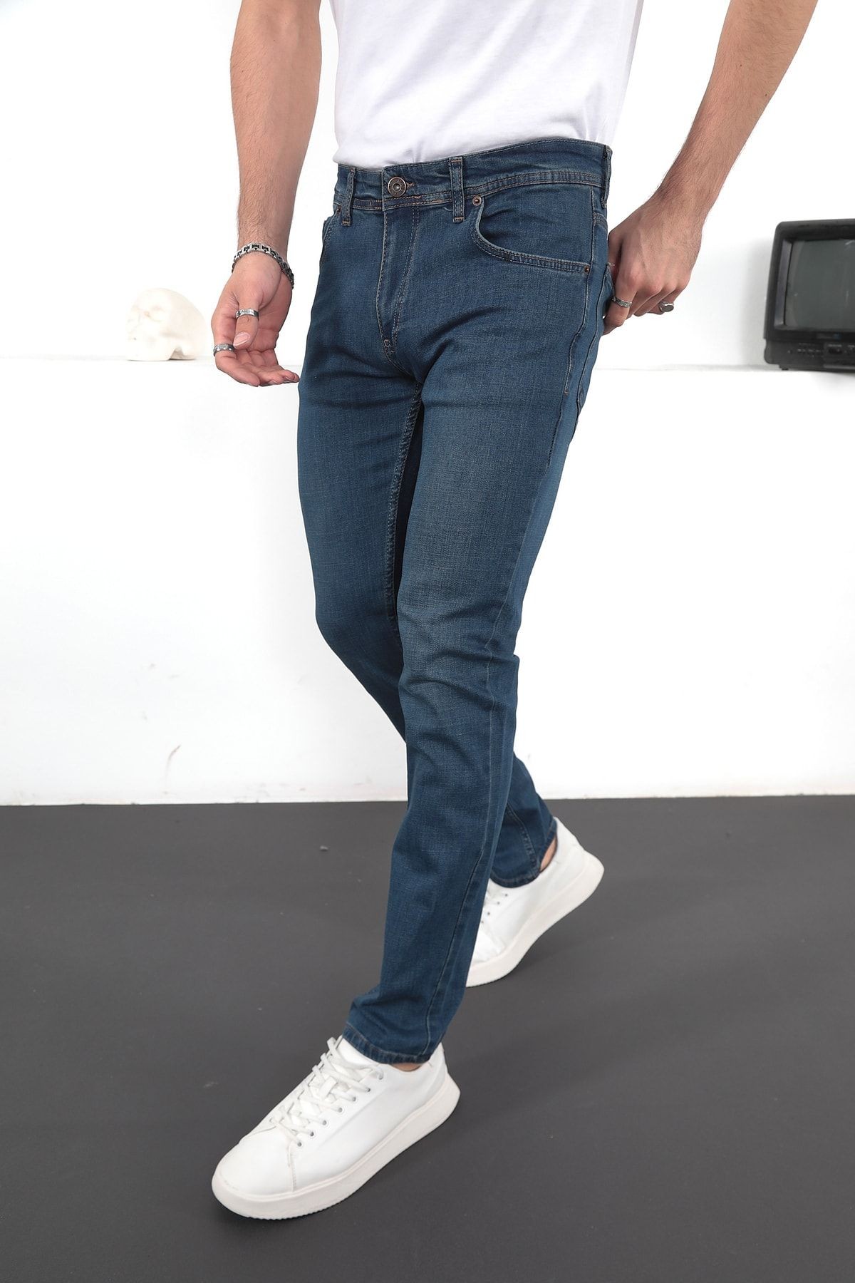 Erkek Likralı Denim Regular Fit Jeans