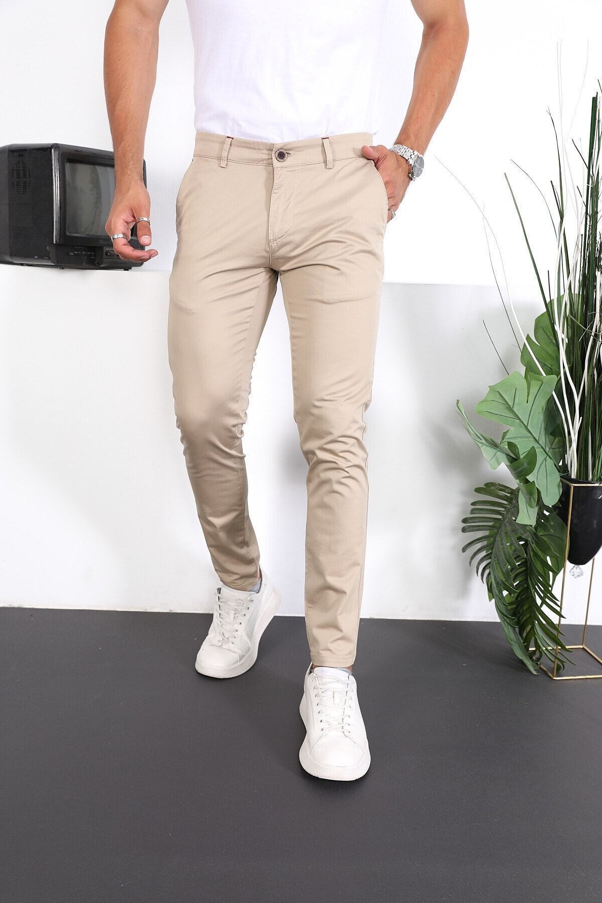 Erkek Slim Fit Chino Pantolon Lennberg