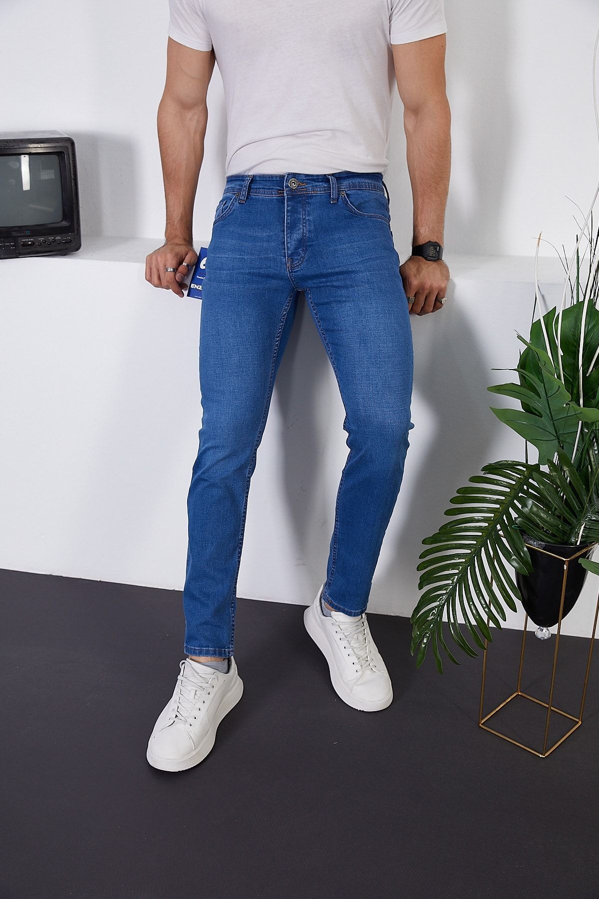 Erkek Likralı Slim Fit Kot/jeans Pantolon