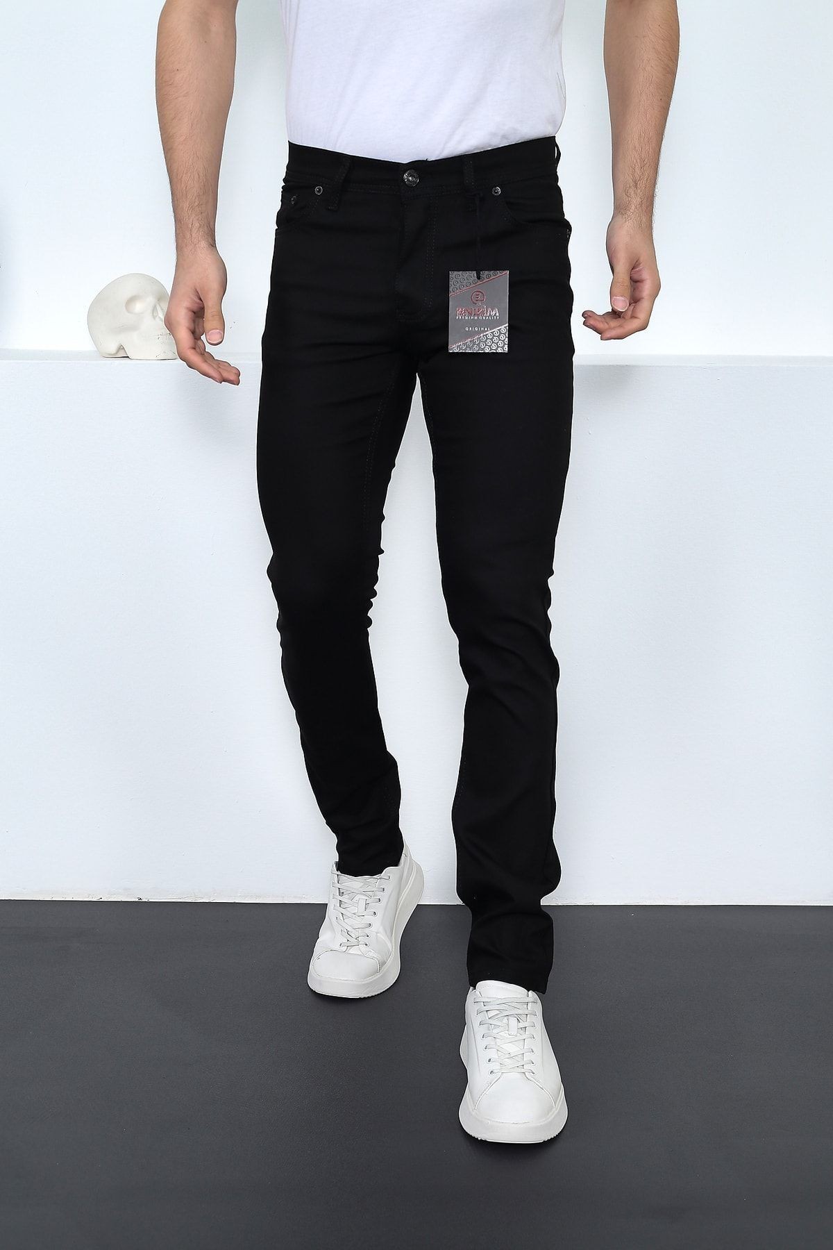 Slim Fit Düz Cep Chino Erkek Keten Pantolon