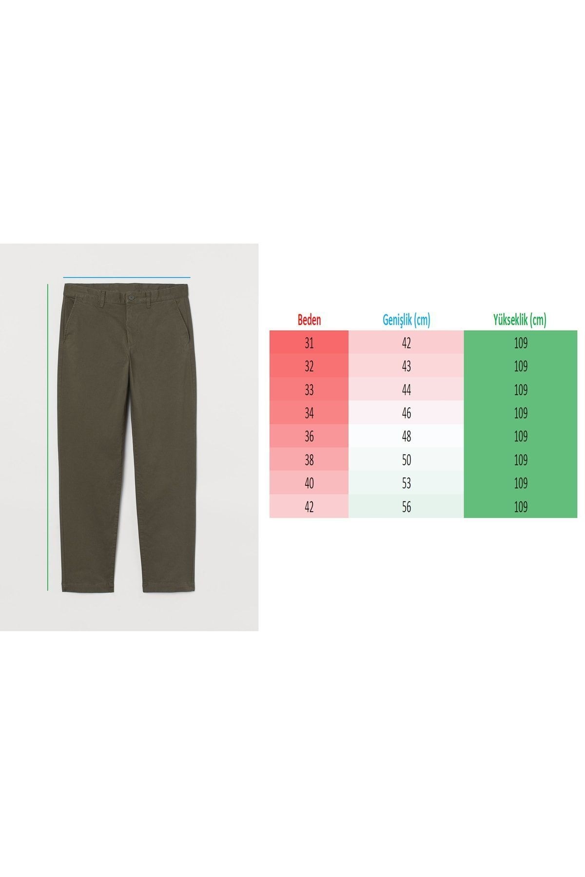 Erkek Slim Fit Chino Pantolon Lennberg