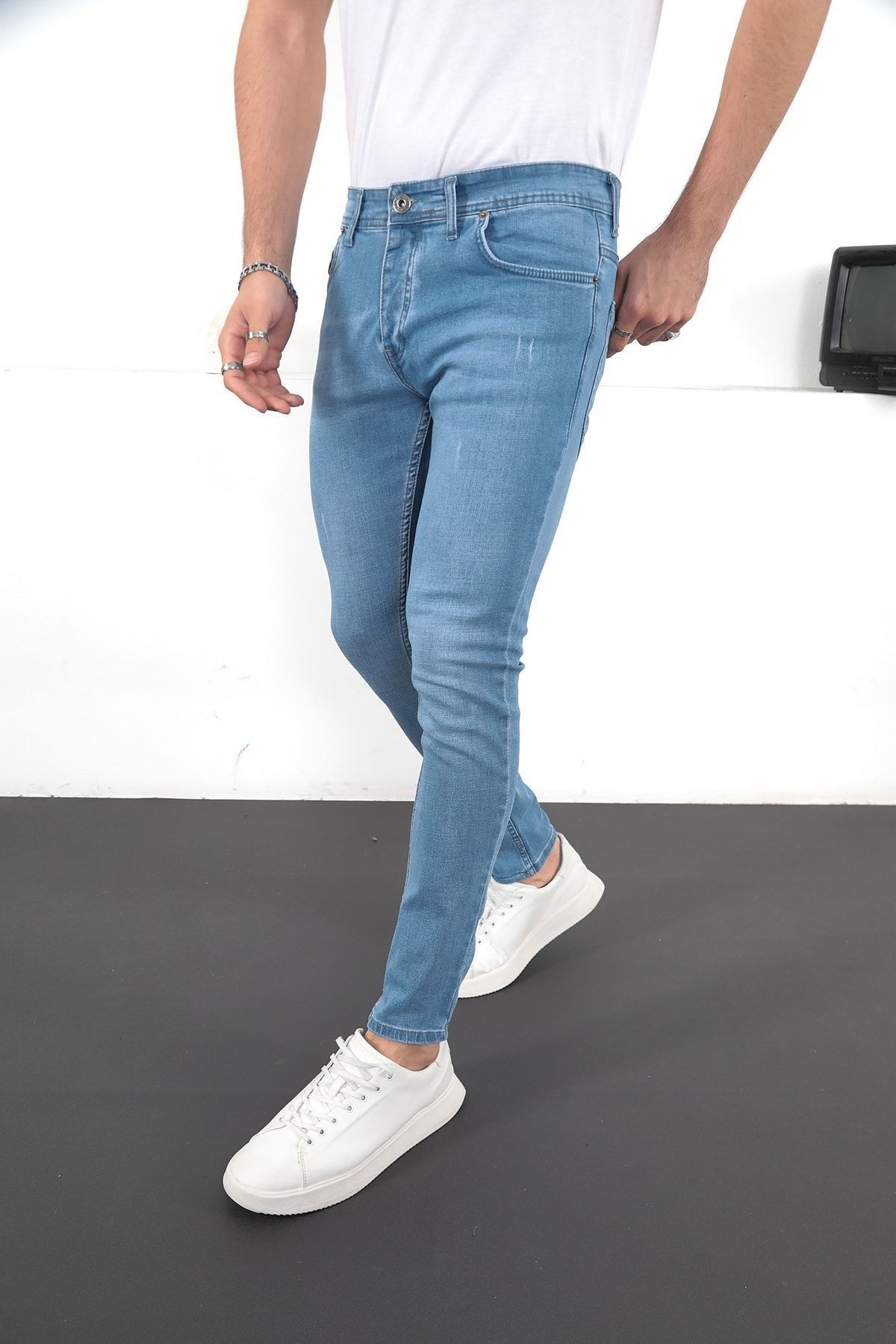 Erkek Likralı Denim Skinny Fit Jeans