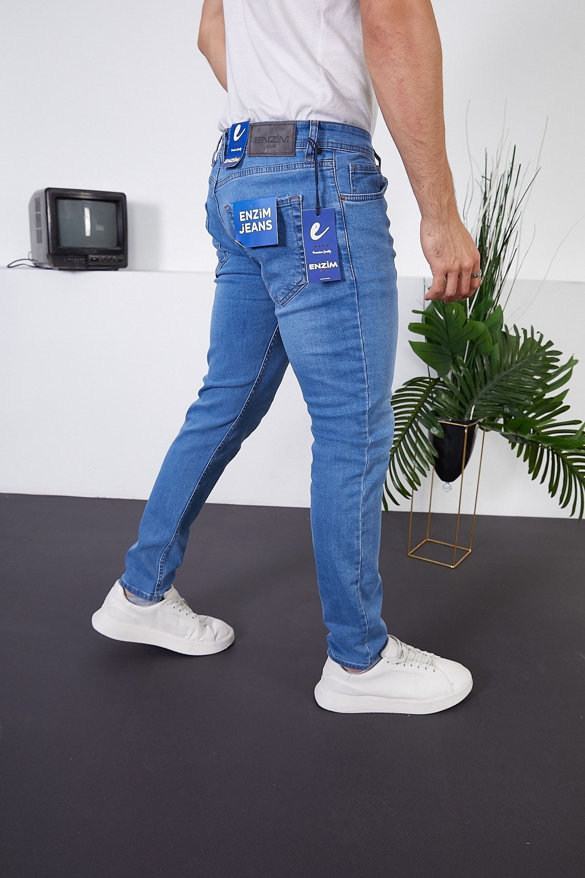 Erkek Likralı Slim Fit Kot/jeans Pantolon