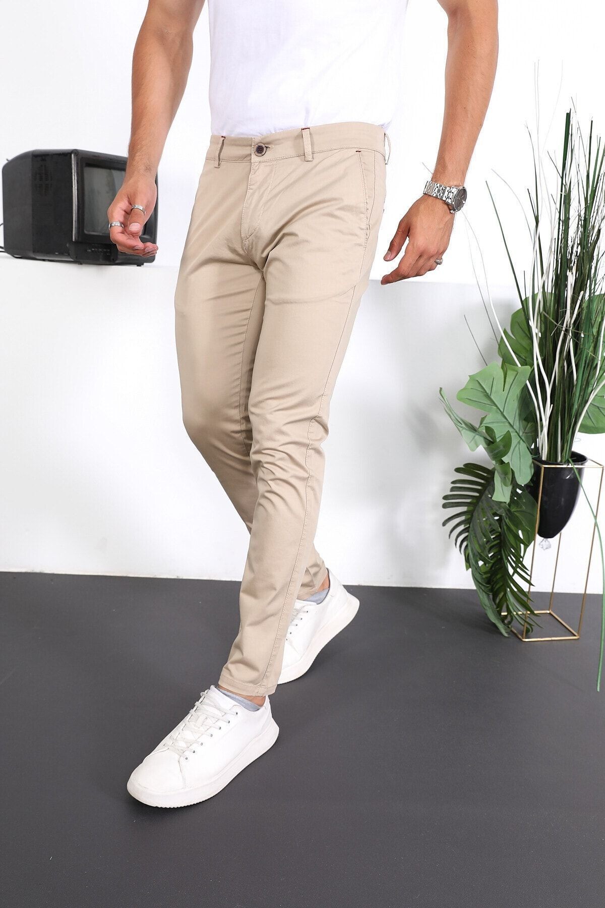 Erkek Slim Fit Chino Pantolon Lennberg