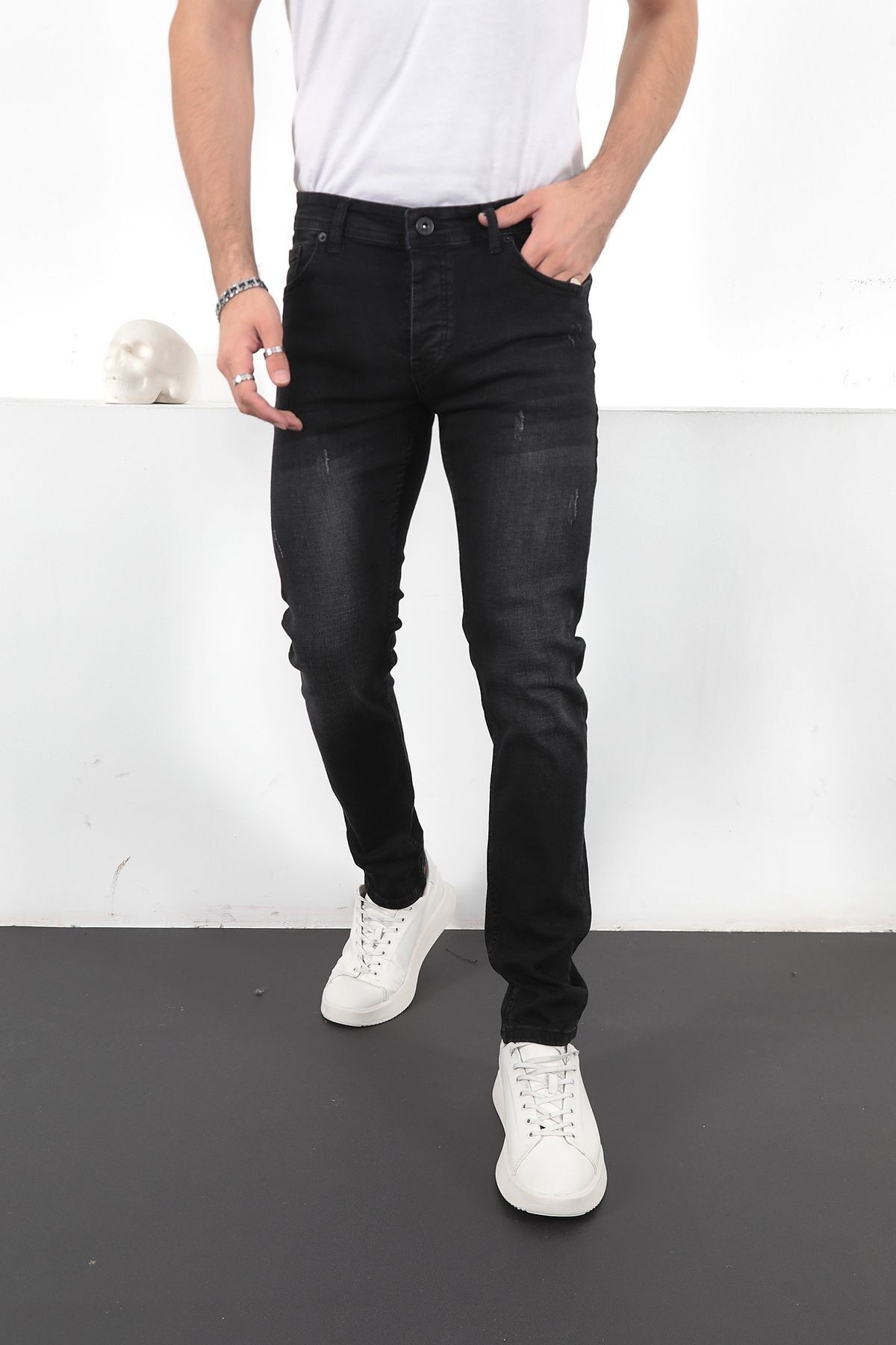 Erkek Likralı Denim Skinny Fit Jeans