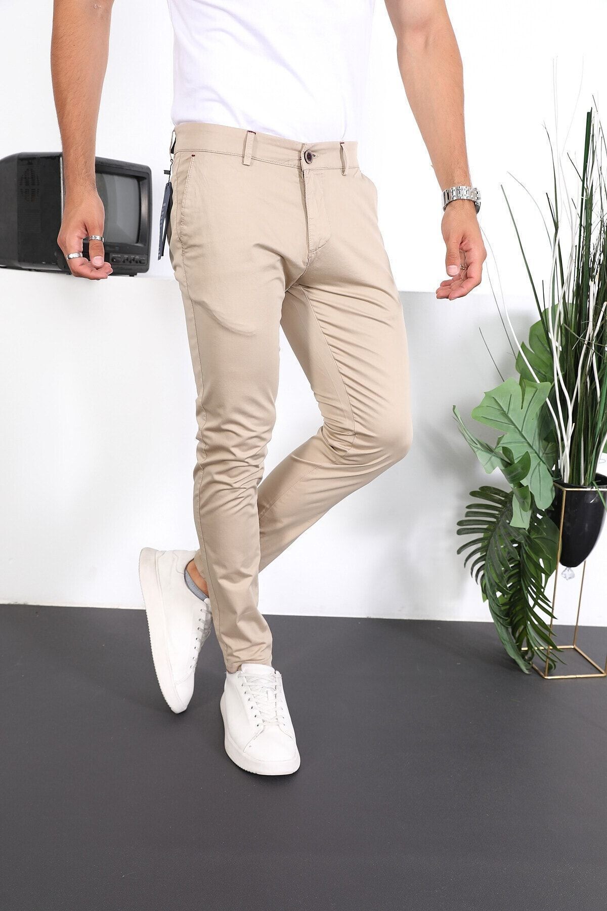 Erkek Slim Fit Chino Pantolon Lennberg