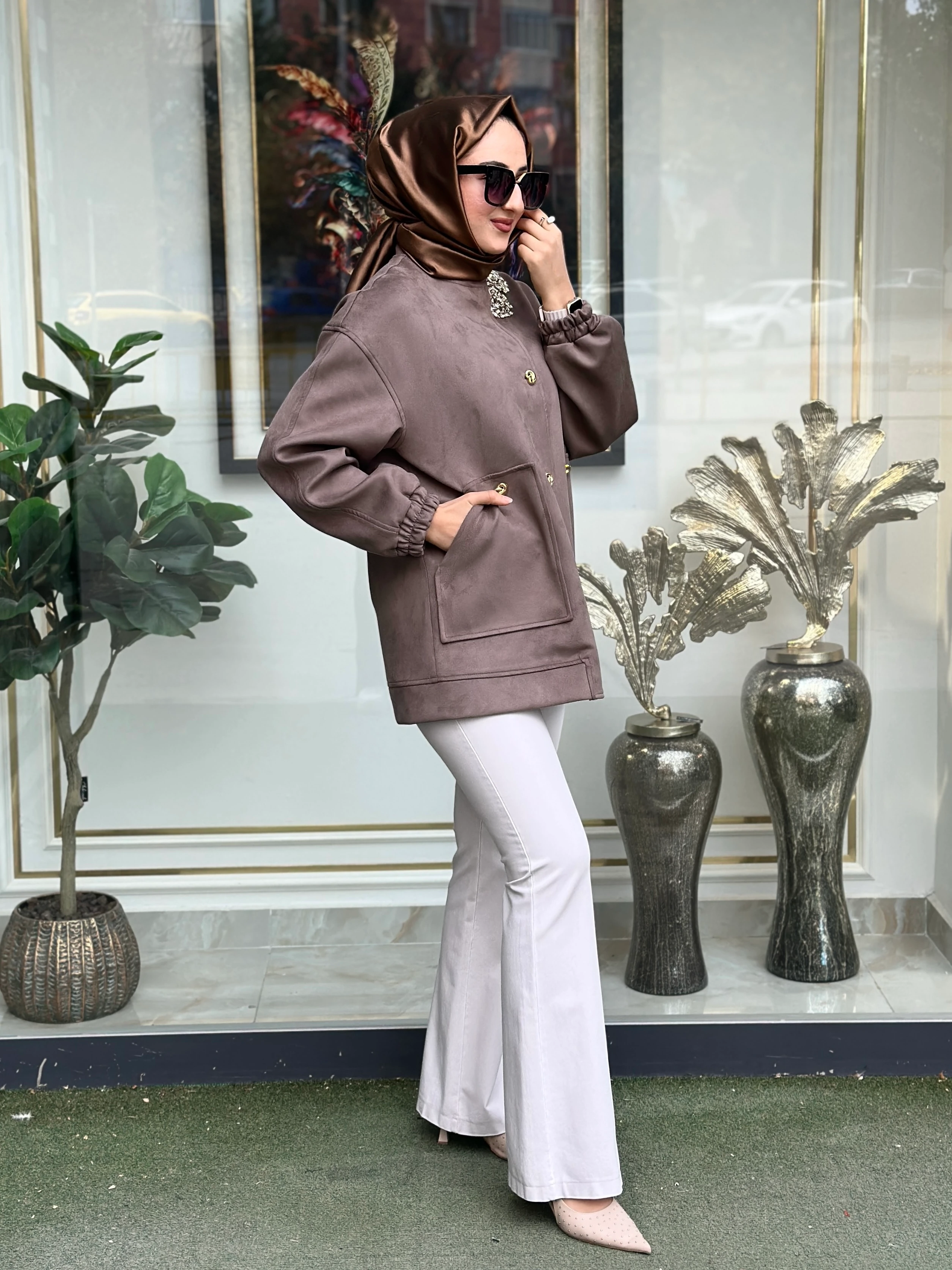 MİSSEMRAMİS 4910 TAŞ DETAY SÜET KAP