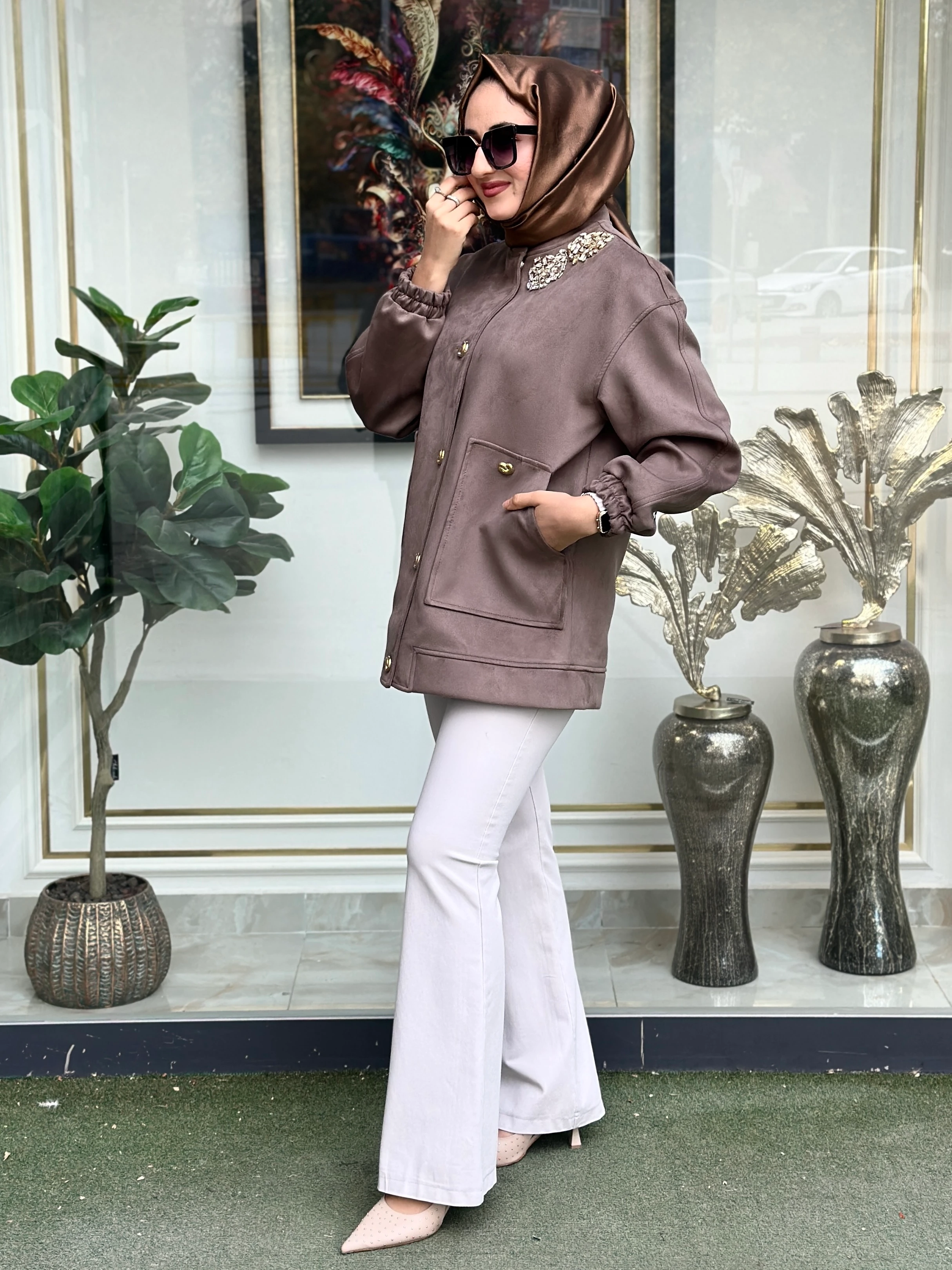 MİSSEMRAMİS 4910 TAŞ DETAY SÜET KAP