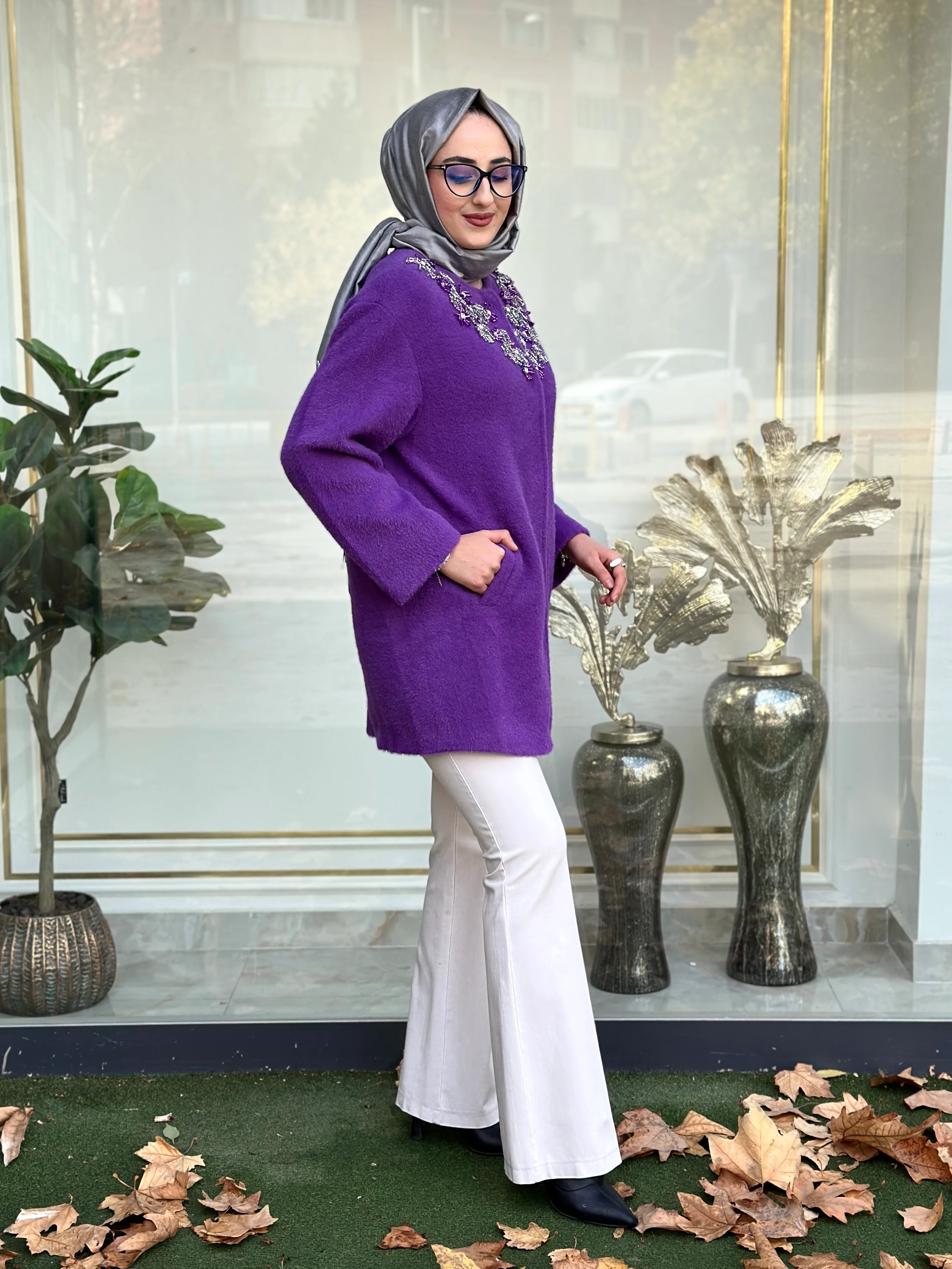 MİSSEMRAMİS 4948 VELLOURA İŞLEMELİ ANGORA KAP 