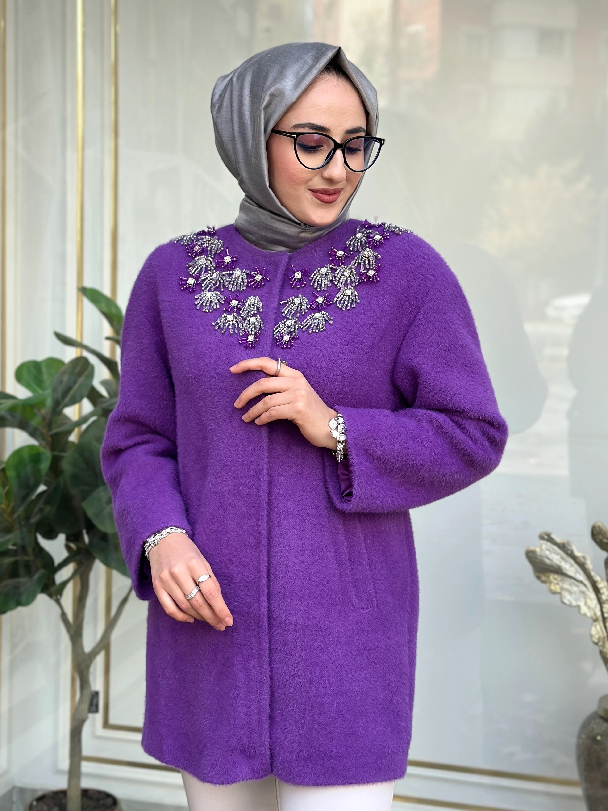 MİSSEMRAMİS 4948 VELLOURA İŞLEMELİ ANGORA KAP 