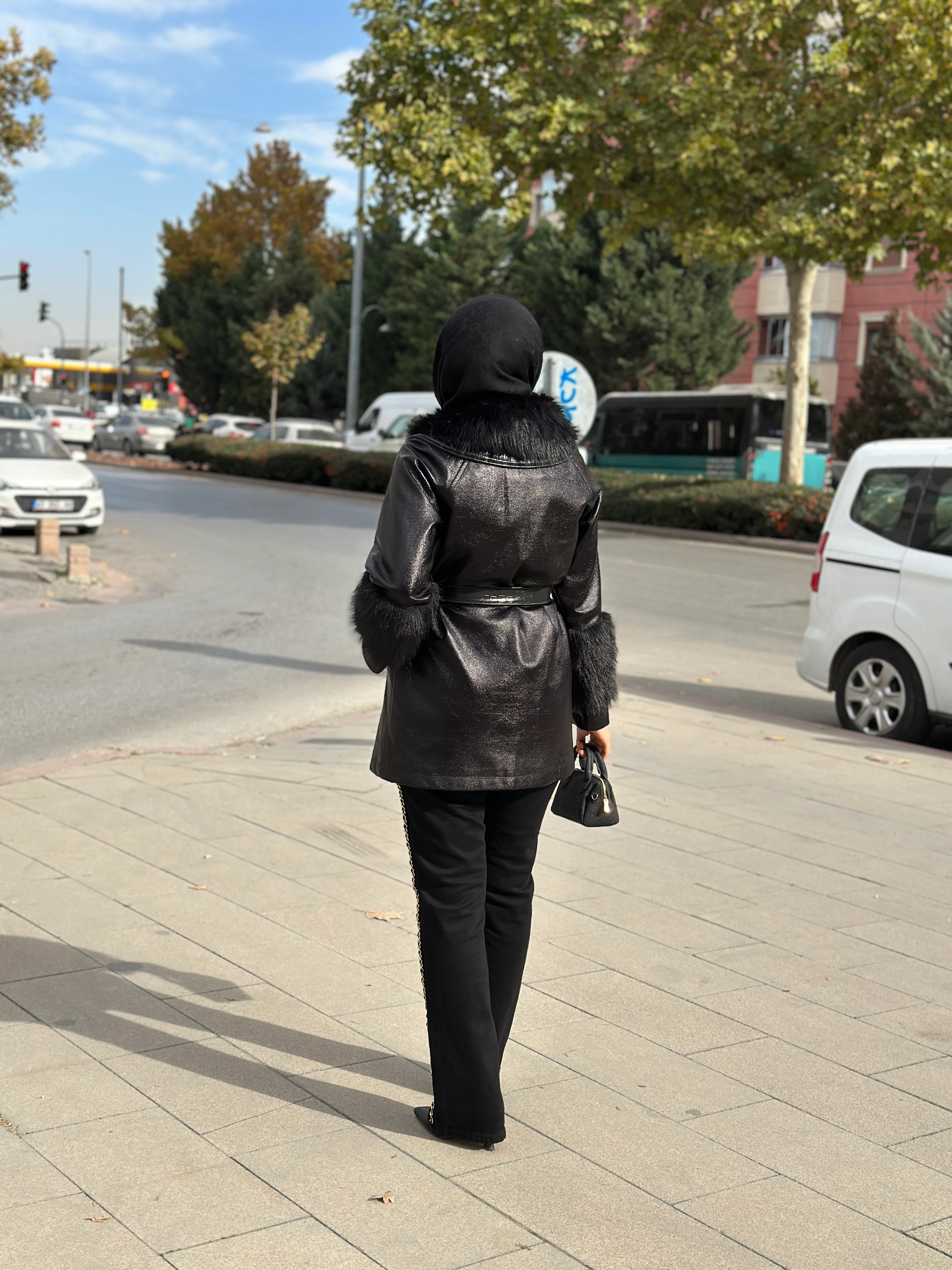 MY312 7937 KÜRKLÜ DERİ KABAN