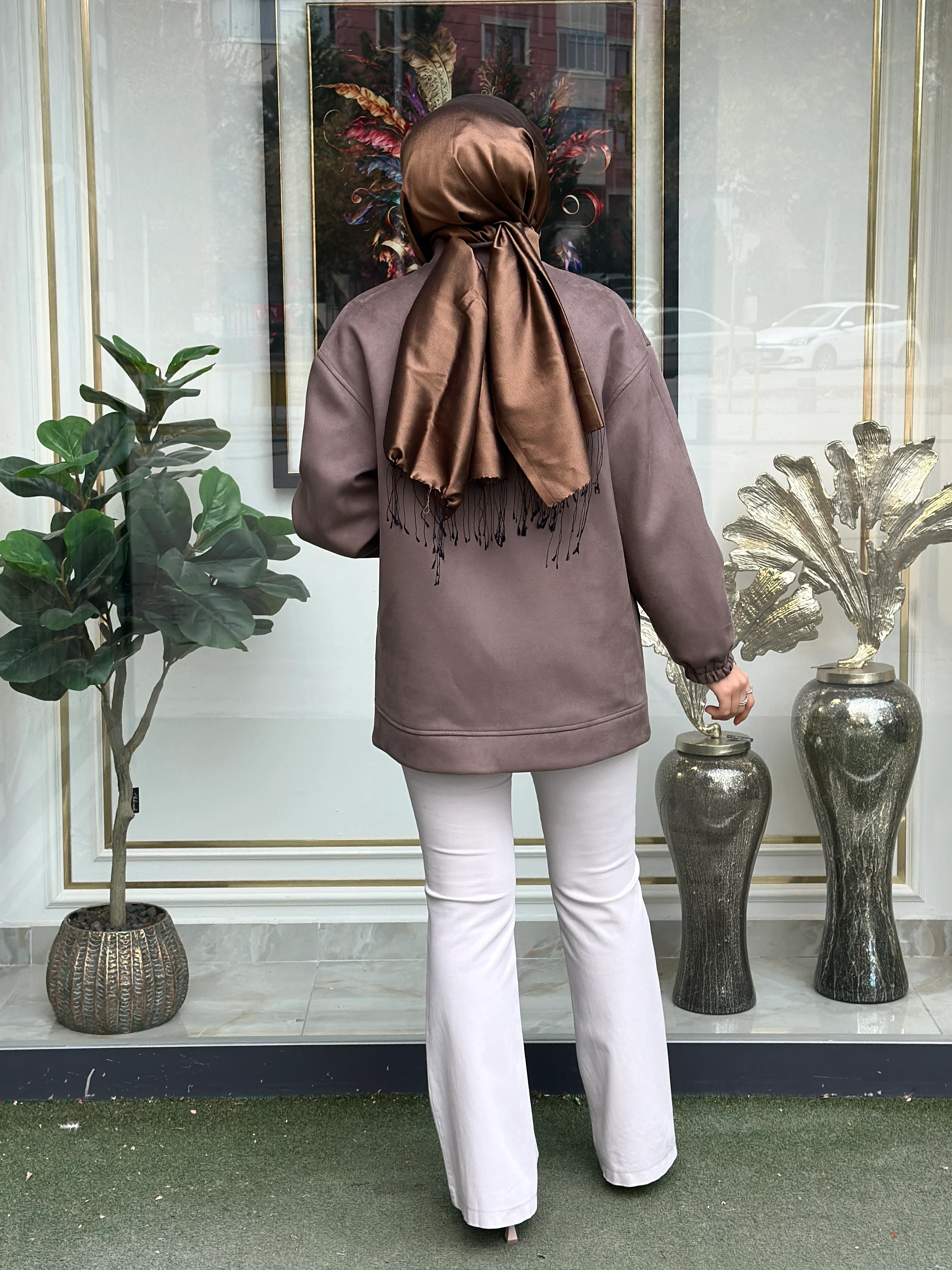 MİSSEMRAMİS 4910 TAŞ DETAY SÜET KAP