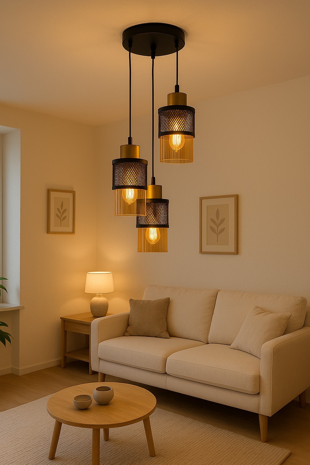 LEDMOTİONS PULSAR HAKİKİ CAM MODEL MODERN  ÜÇLÜ SARKIT AVİZE 