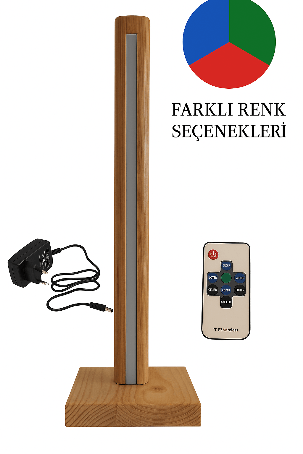 AHŞAP KARE TABAN LED LAMBADER