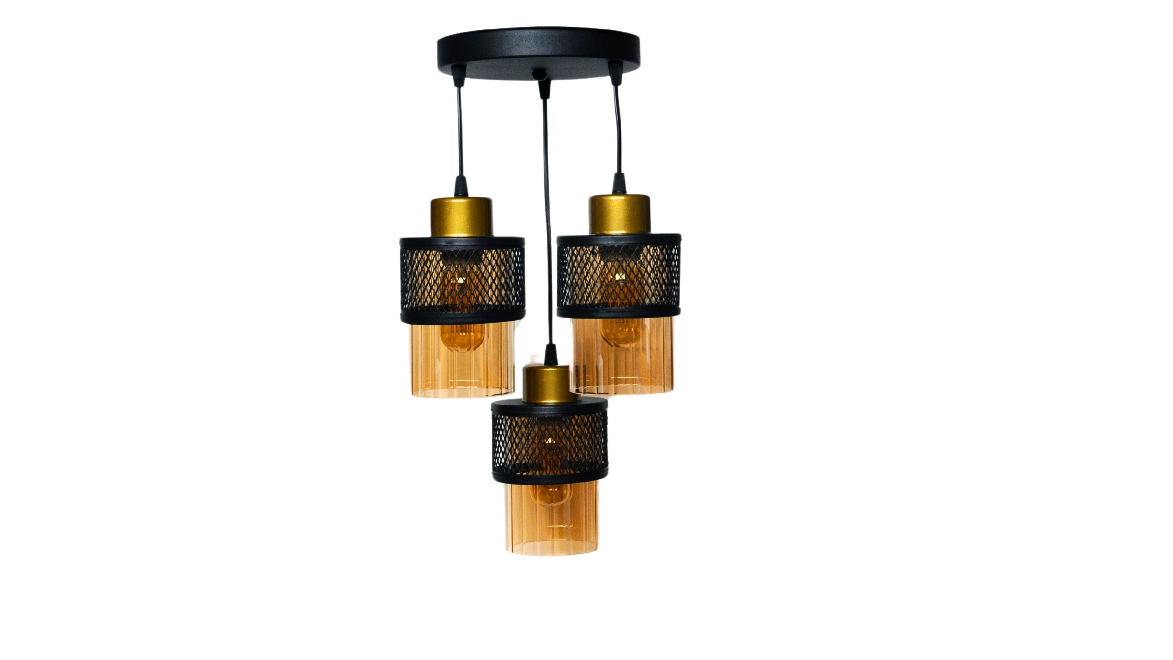 LEDMOTİONS PULSAR HAKİKİ CAM MODEL MODERN  ÜÇLÜ SARKIT AVİZE 