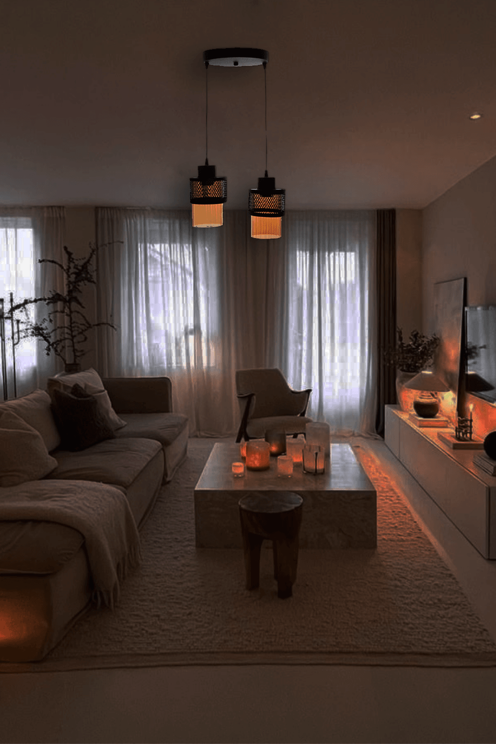 LEDMOTİONS PULSAR HAKİKİ CAM MODEL MODERN  İKİLİ SARKIT AVİZE 