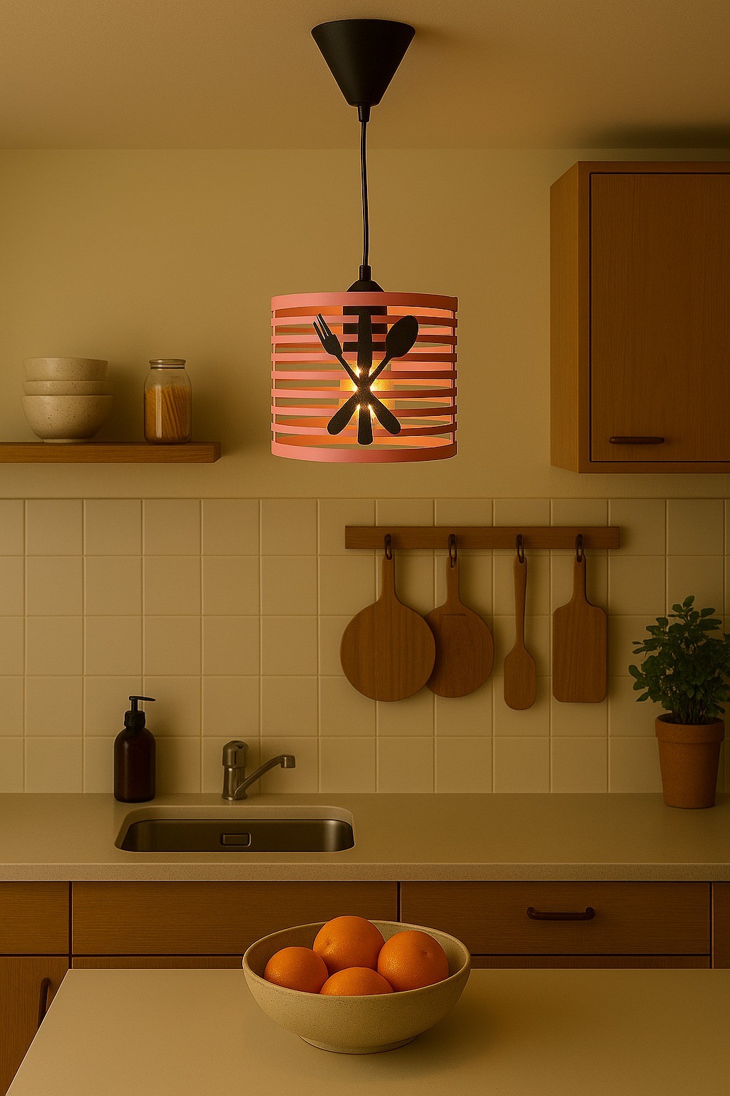 LEDMOTİONS  PEMBE ÇATAL KAŞIK BIÇAK MODEL  MODERN SARKIT AVİZE
