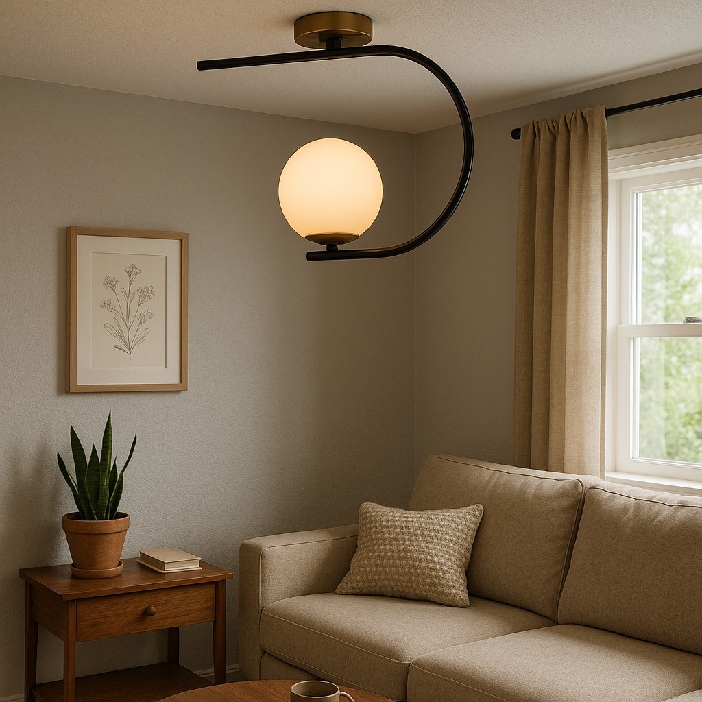 LEDMOTİONS ALİN MODEL MODERN METAL TEKLİ PLAFONYER GOLD AVİZE 