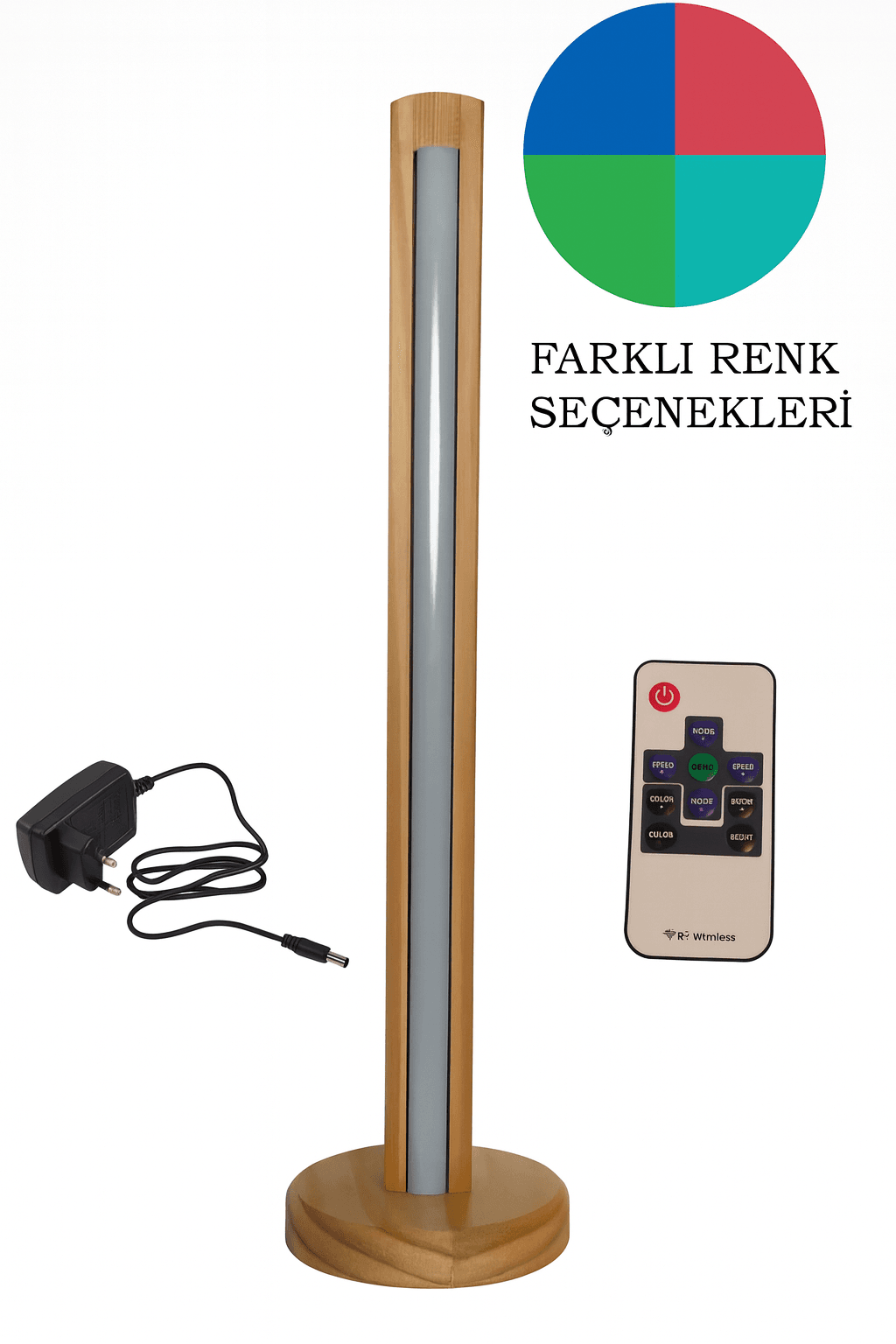 AHŞAP YUVARLAK TABAN LED LAMBADER