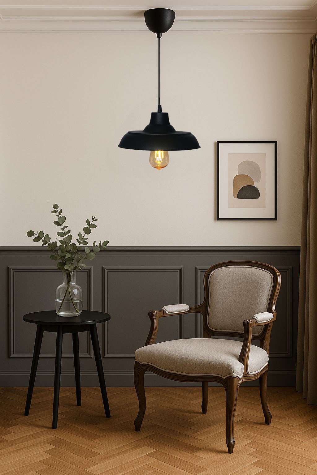 LEDMOTİONS RETRO RUSTİK MODEL MODERN METAL  TEKLİ SİYAH SARKIT AVİZE