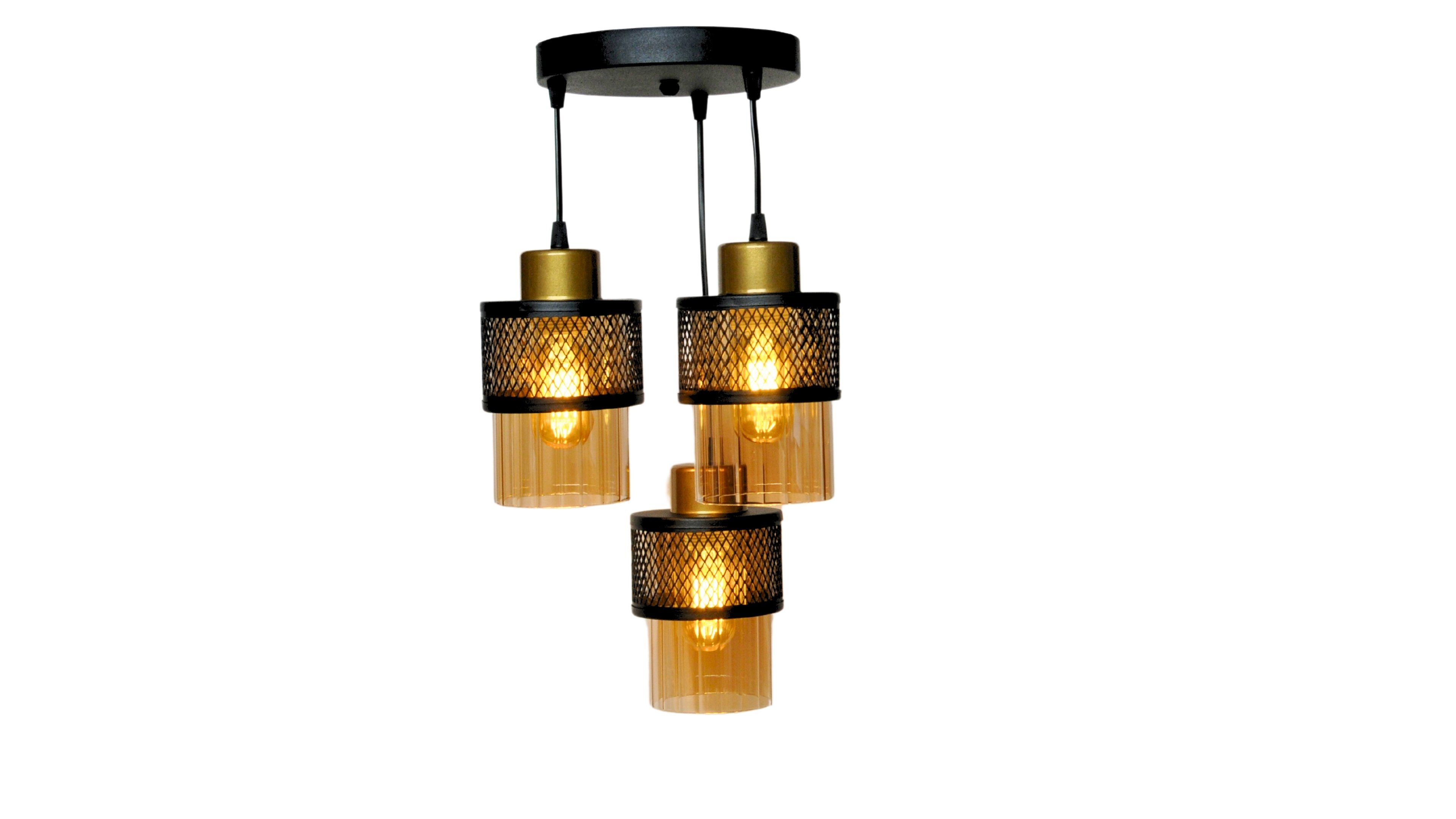 LEDMOTİONS PULSAR HAKİKİ CAM MODEL MODERN  ÜÇLÜ SARKIT AVİZE 