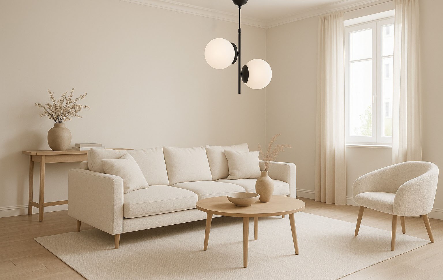 LEDMOTİONS İKİLİ MODERN GLOP CAMLI SİYAH AVİZE