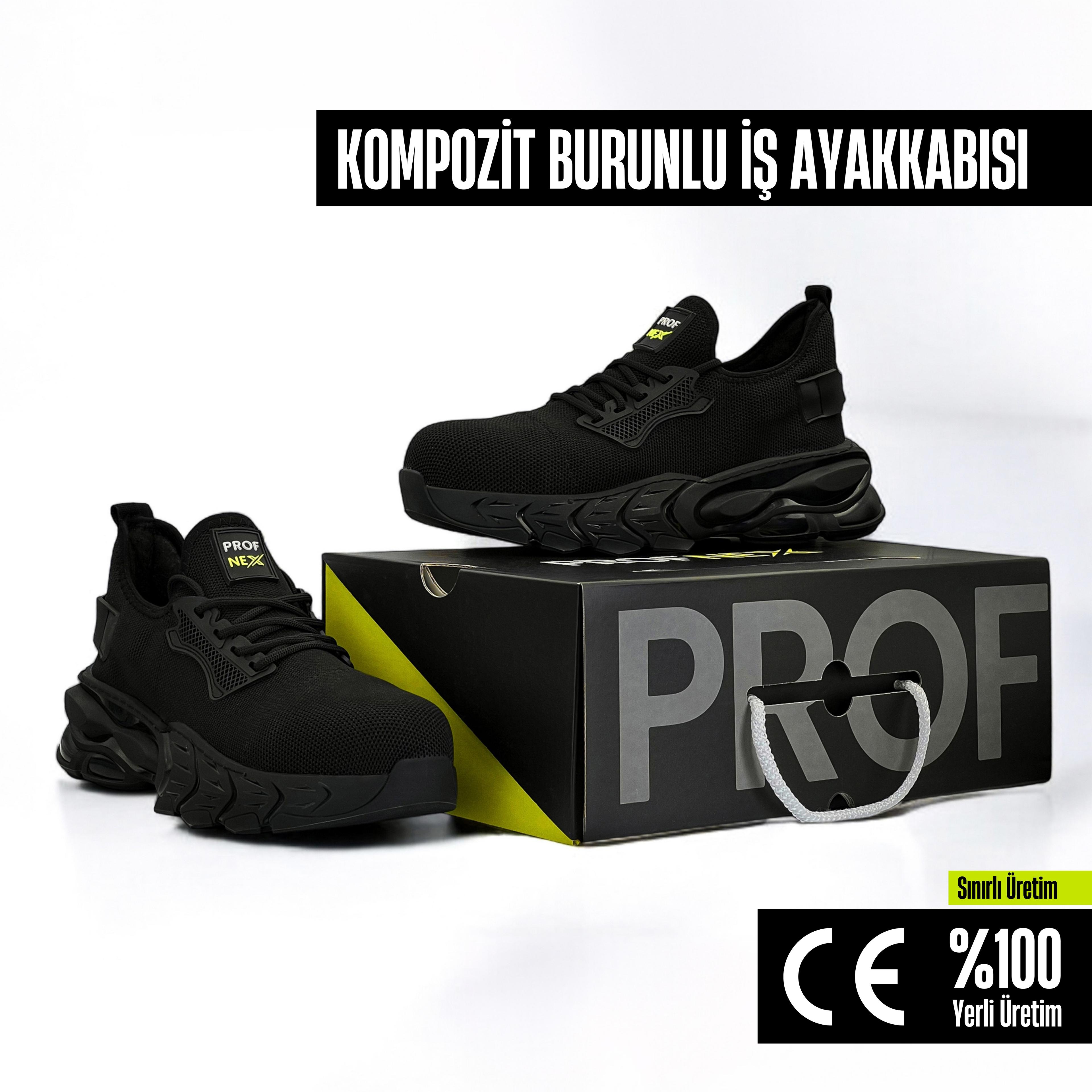 Kompozit Burunlu Spor Model Profnex İş Ayakkabısı | CE Belgeli | Yerli Üretim | Shock Taban