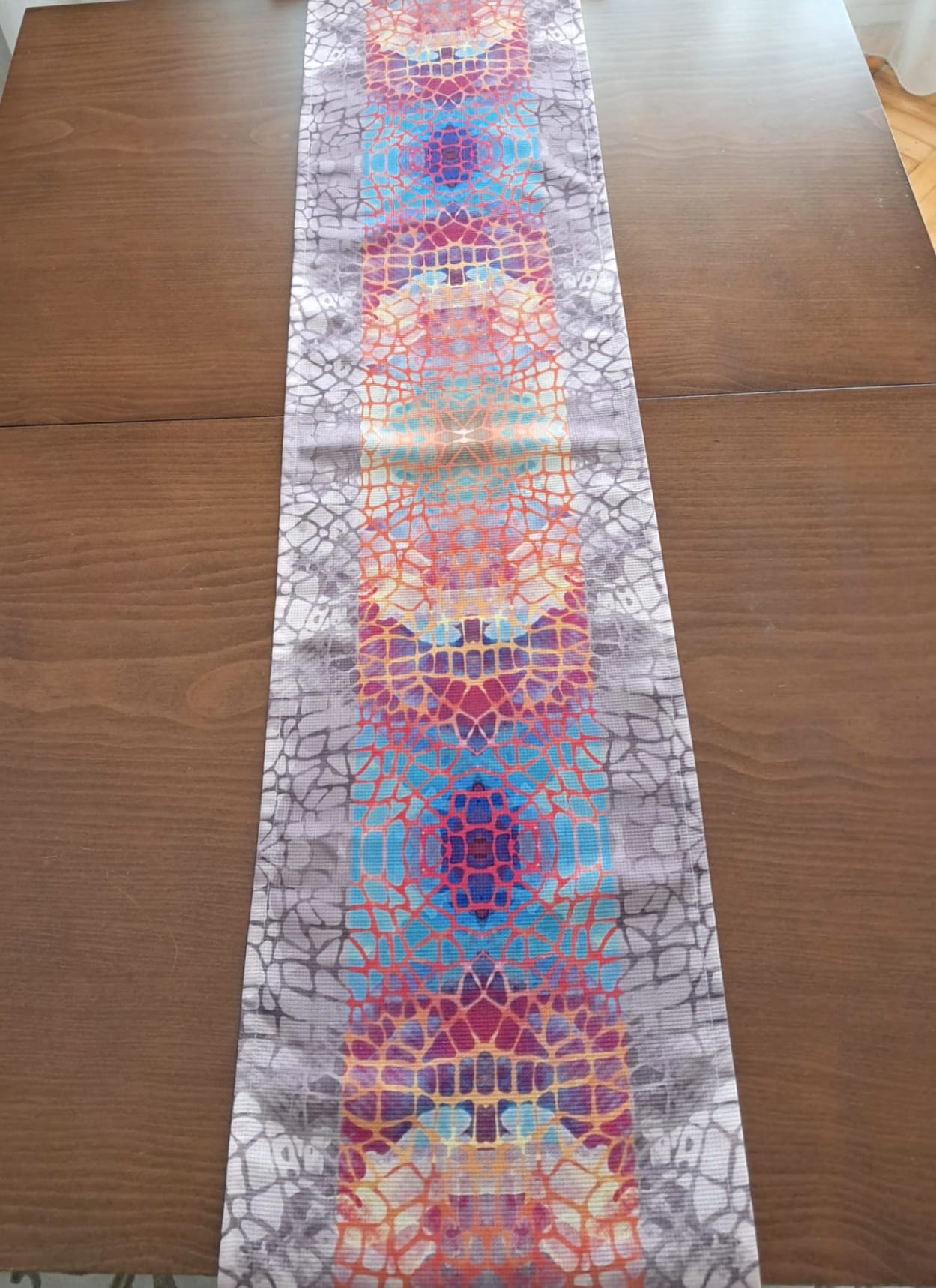 BASKILI RUNNER  - GÖKKUŞAĞI KRİSTALİ - 30X130CM