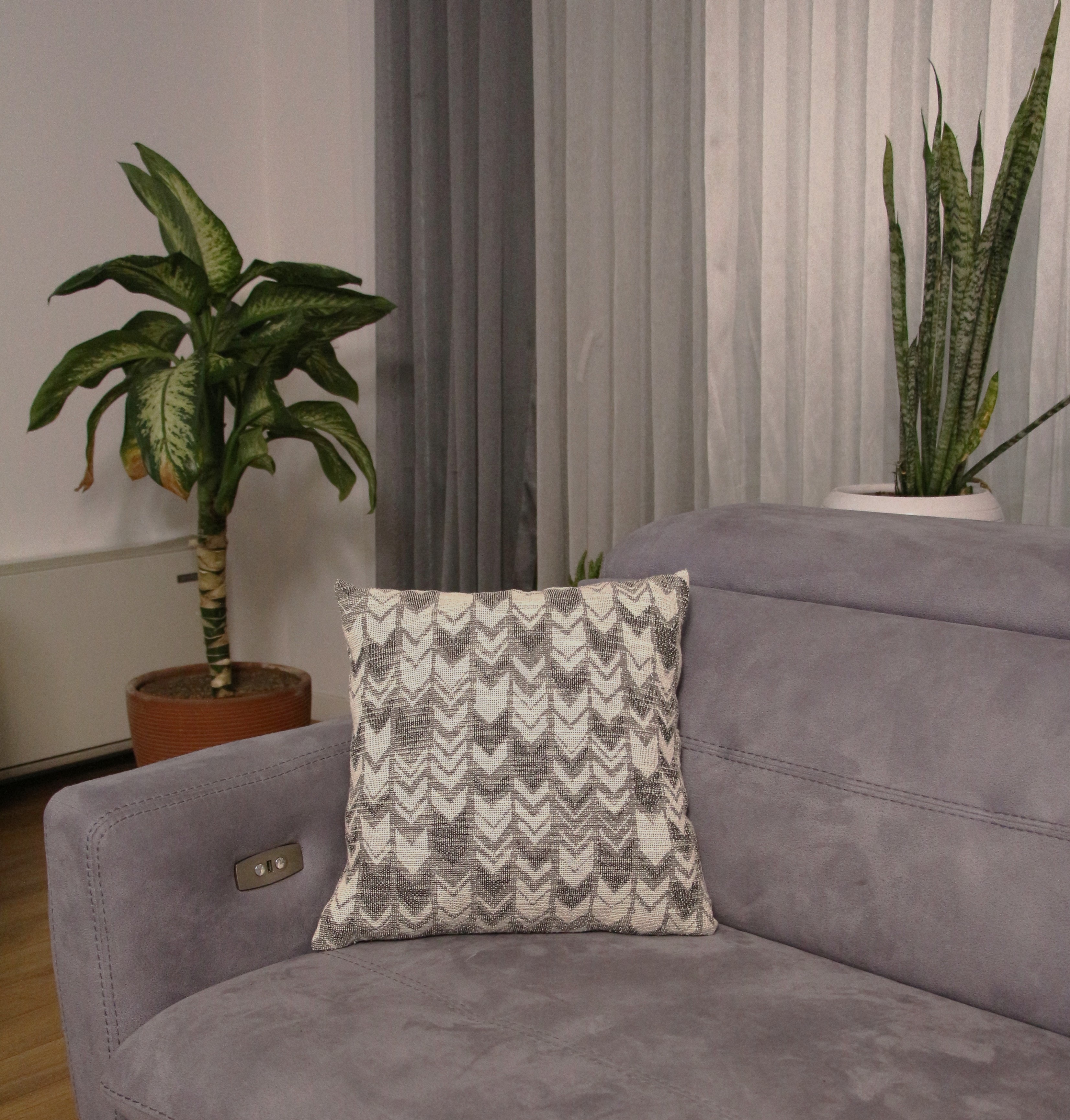 FLAME JAKAR DOKUMA KIRLENT KILIFI, GRİ -KREM