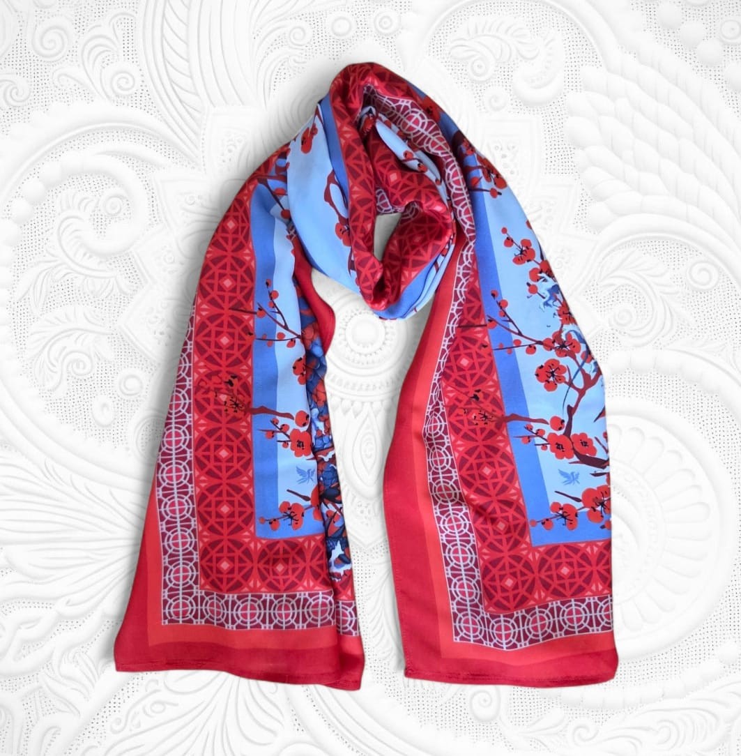 UZUN FULAR - KOİ EFSANESİ - 45 X 140 cm - Viscose