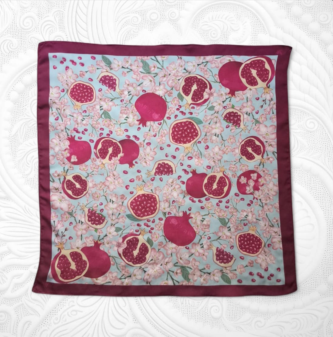 FULAR - NAR BAHÇESİ - 65X65 CM 