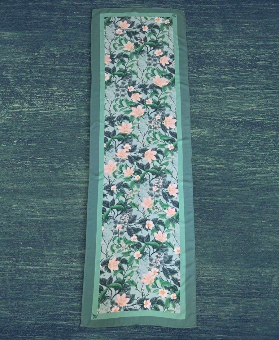 UZUN FULAR - YEŞİL DÜŞLER - 45 X 140 CM -Viscose
