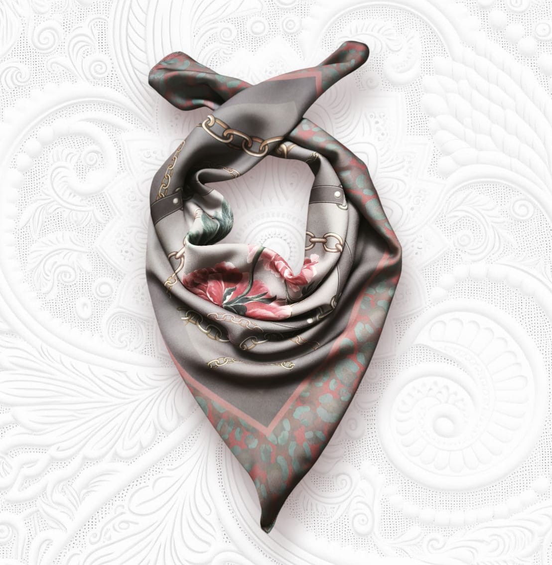 FULAR - ZİNCİRLİ ŞAKAYIK - 65X65 CM 