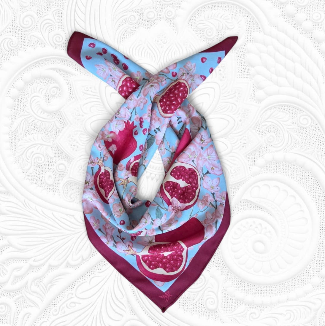 FULAR - NAR BAHÇESİ - 65 X 65 cm - Viscose