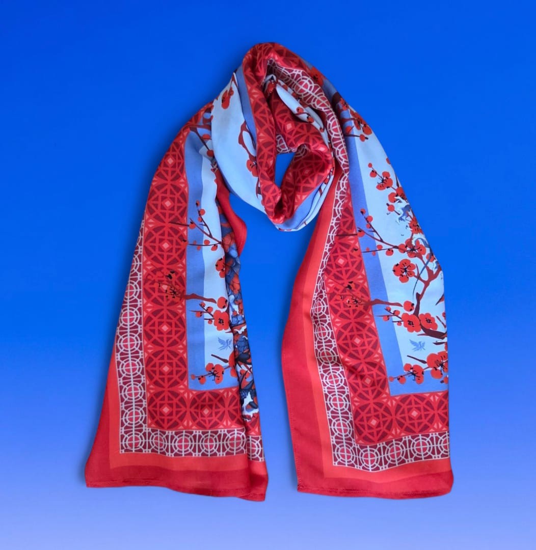 UZUN FULAR - KOİ EFSANESİ - 45 X 140 cm - Viscose
