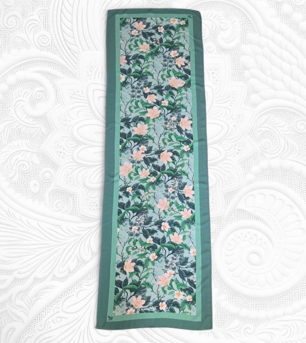 UZUN FULAR - YEŞİL DÜŞLER - 45 X 140 CM -Viscose