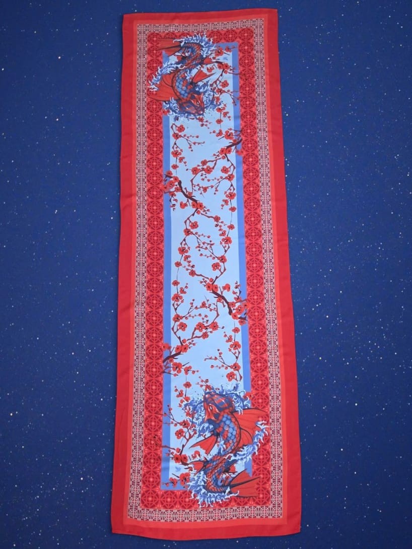 UZUN FULAR - KOİ EFSANESİ - 45 X 140 cm - Viscose