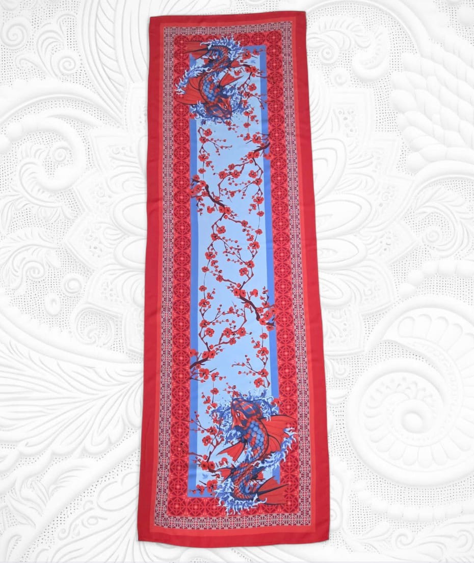 UZUN FULAR - KOİ EFSANESİ - 45 X 140 cm - Viscose