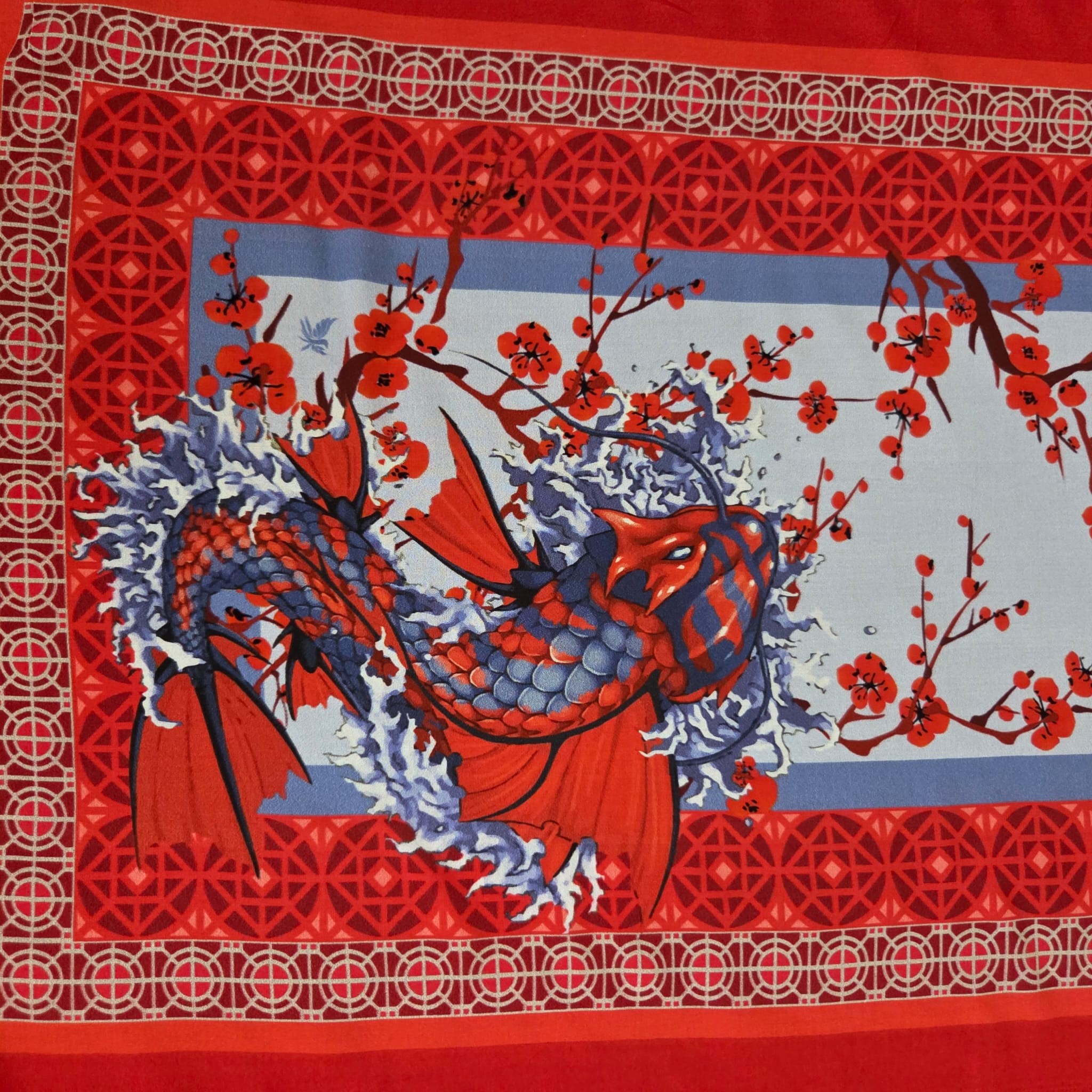 UZUN FULAR - KOİ EFSANESİ - 45 X 140 cm - Viscose