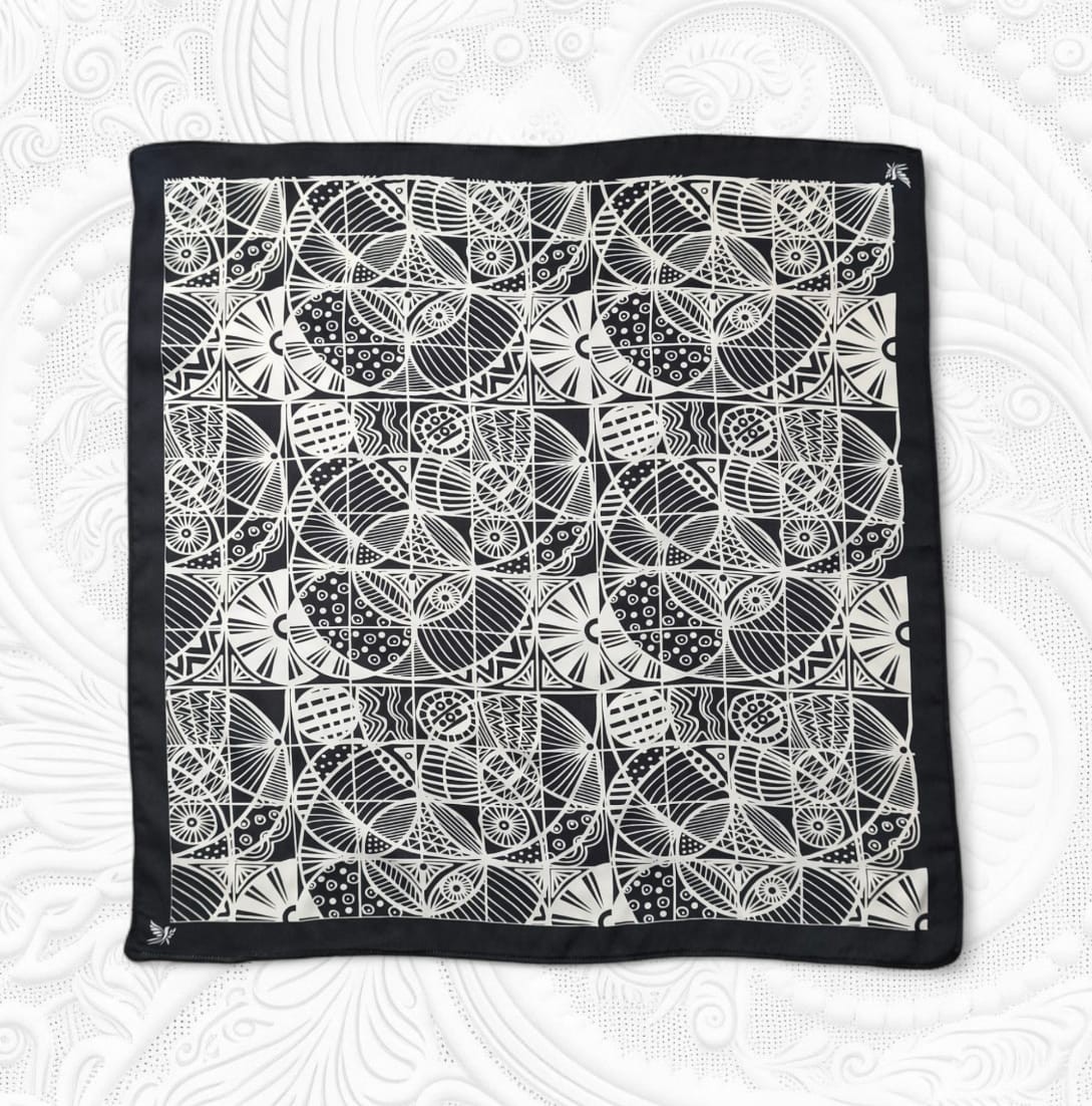 FULAR - GEOMETRİK DALGALAR - 65X65 CM