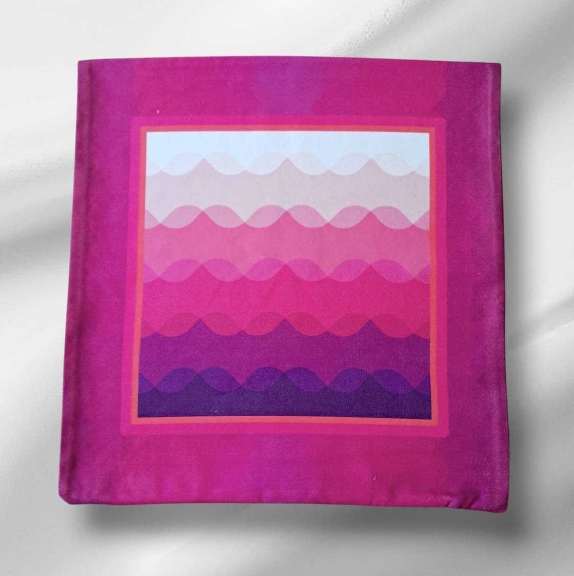 BASKILI KIRLENT KILIFI  - PEMBE DALGALAR 