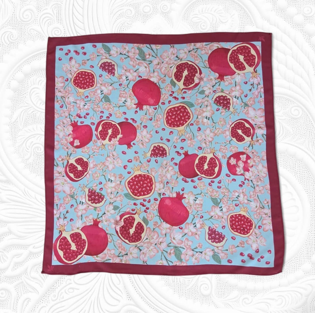 FULAR - NAR BAHÇESİ - 65 X 65 cm - Viscose
