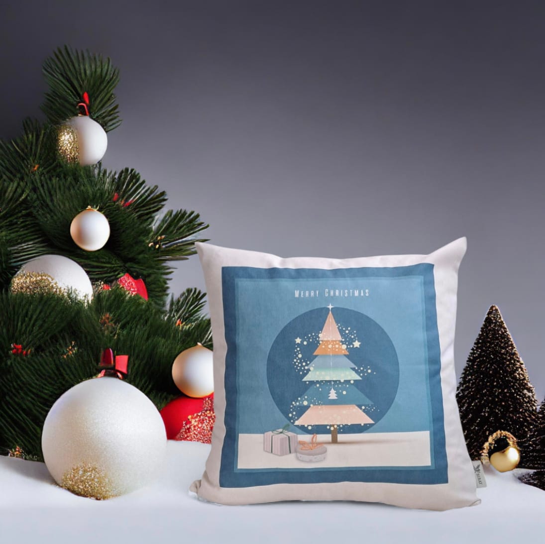 BASKILI KIRLENT KILIFI - YILBAŞI SİHİRLİ AĞAÇ