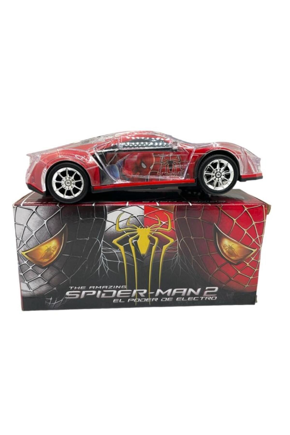 Spiderman Işıklı Sesli Çarp dön Oyuncak Araba 25 cm