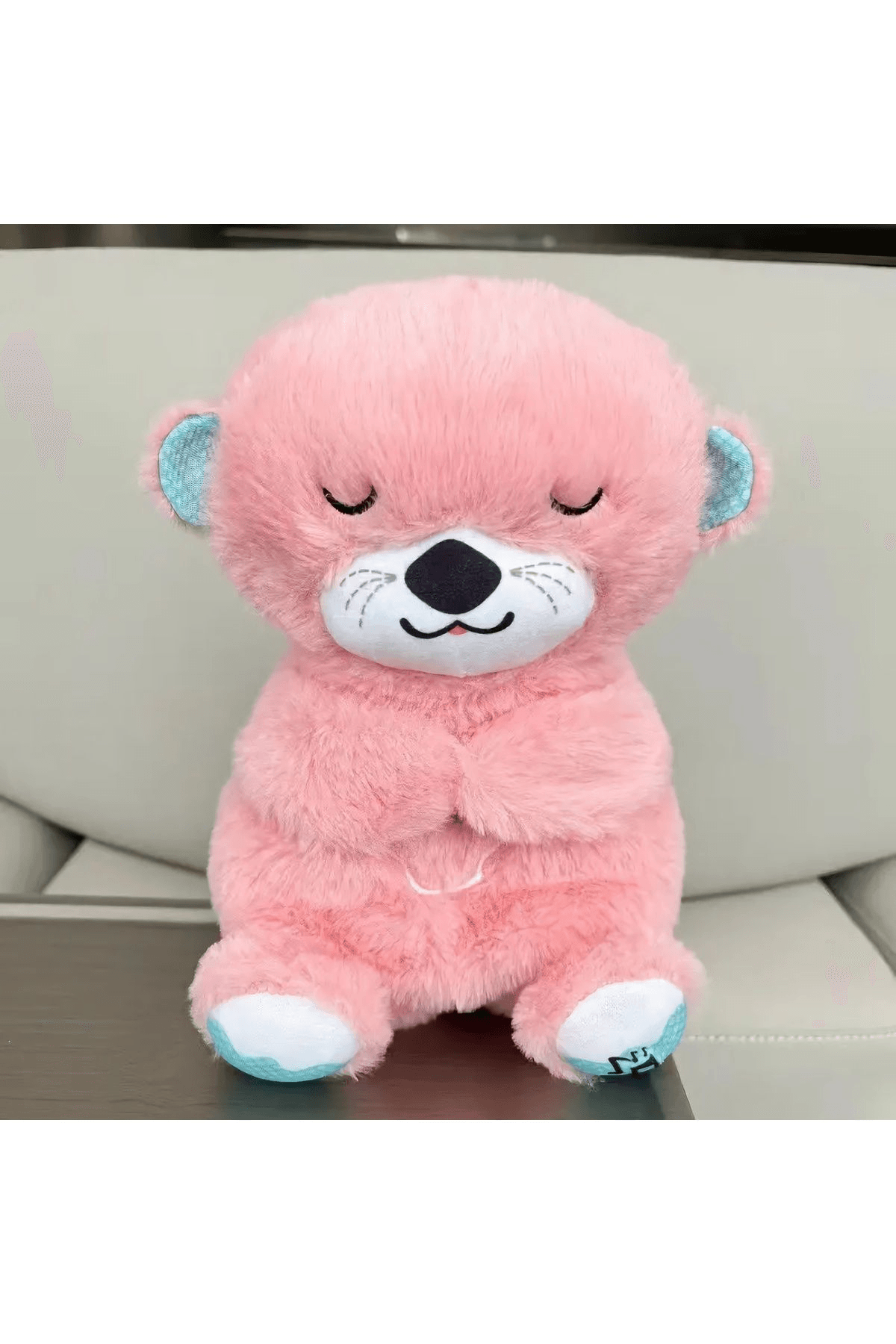 Uyku arkadaşı su samuru ışıklı hareketli müzikli bebek oyuncakları PEMBE