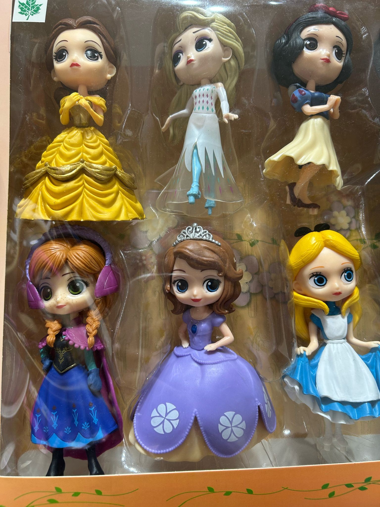 Prenses Mini Figürler, 6 Adet Prenses Figürleri, Çizgi Film Prenses Pasta Süsü