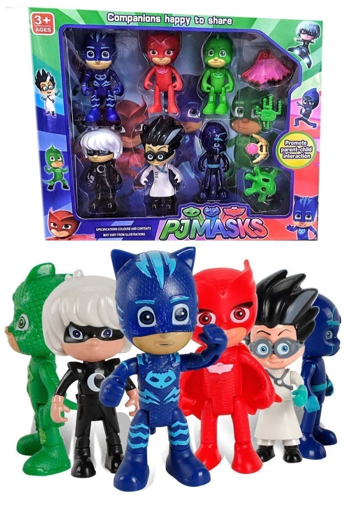 Pj Masks Catboy Owlette Gekko 6'lı 10 Parça Oyun Seti